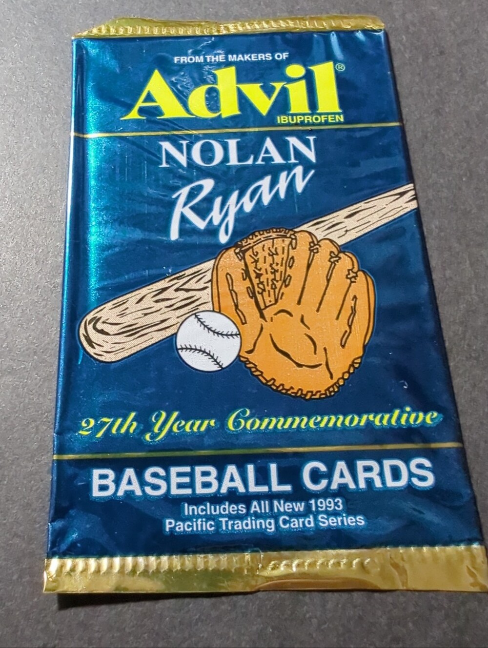 Nolan Ryan Sports Cards By Advil Pack 1993 Pacific 27th Year Commemorative